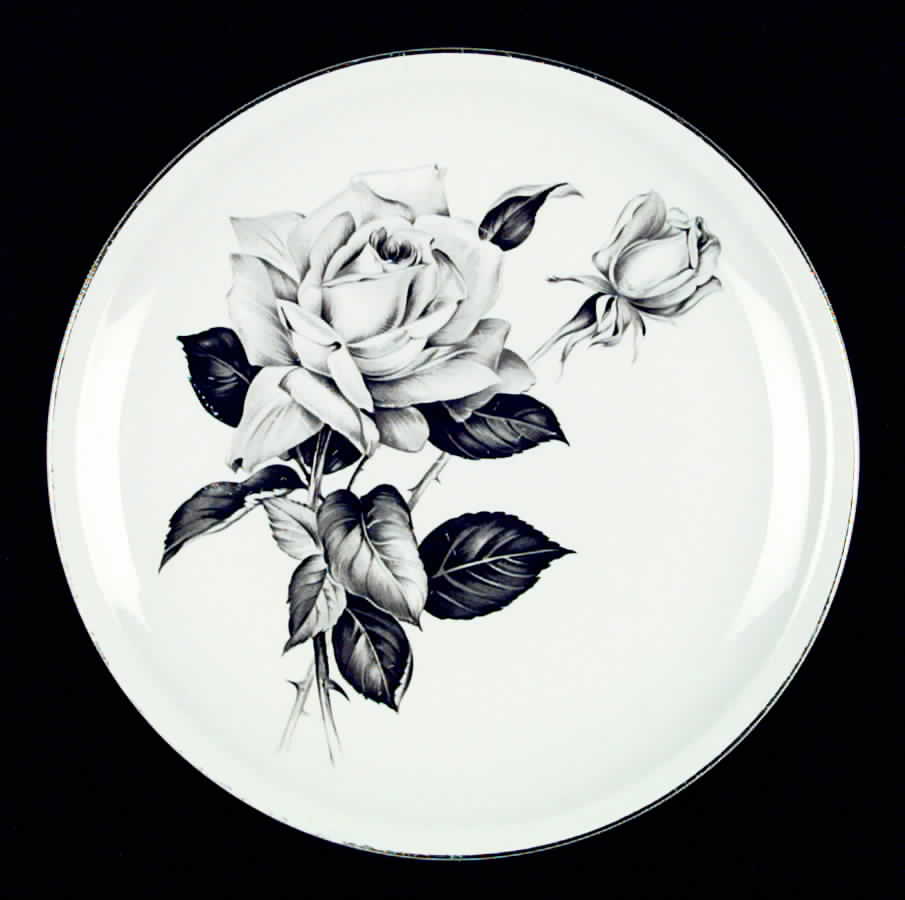 Paden Rose (Platinum) Dinner Plate by Paden City-1