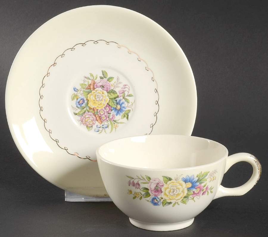 PCP10 Flat Cup & Saucer Set by Paden City-1
