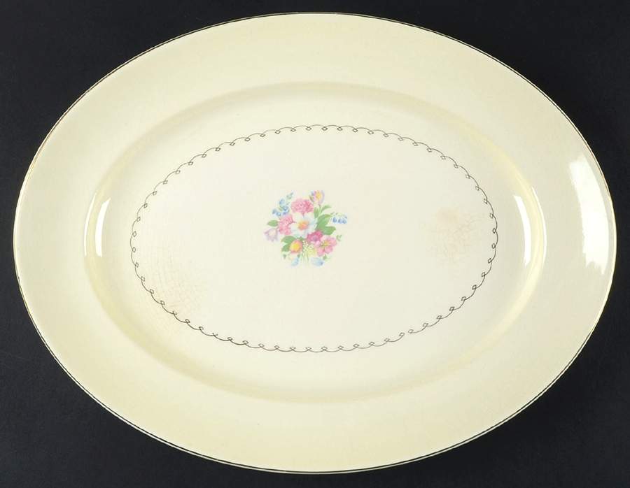 PCP11 14" Oval Serving Platter by Paden City-1