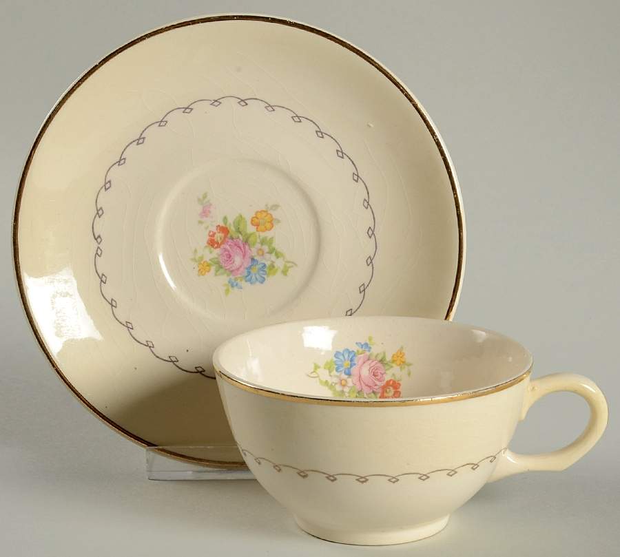 PCP11 Flat Cup & Saucer Set by Paden City-1