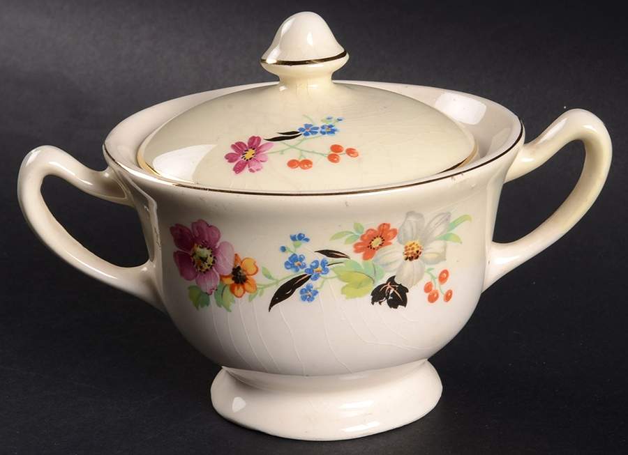PCP14 Sugar Bowl & Lid by Paden City-1