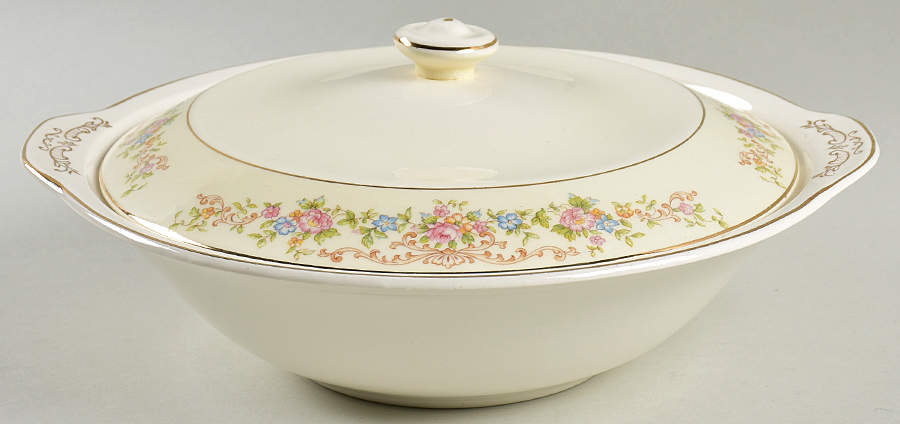 Marlene Lace Round Covered Vegetable by Paden City-1