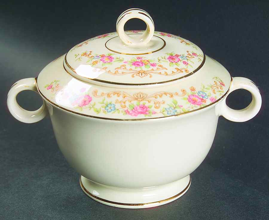 Marlene Lace Sugar Bowl & Lid by Paden City-1