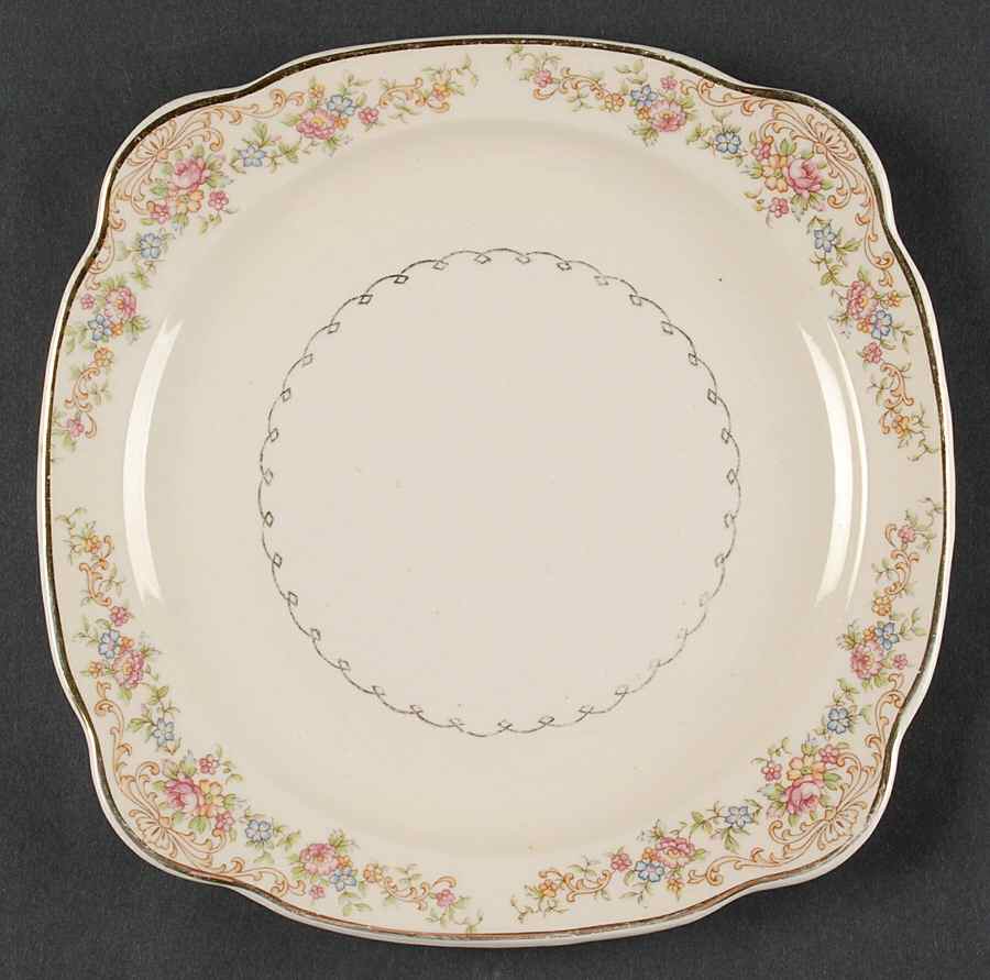 Marlene Lace Square Salad Plate by Paden City-1