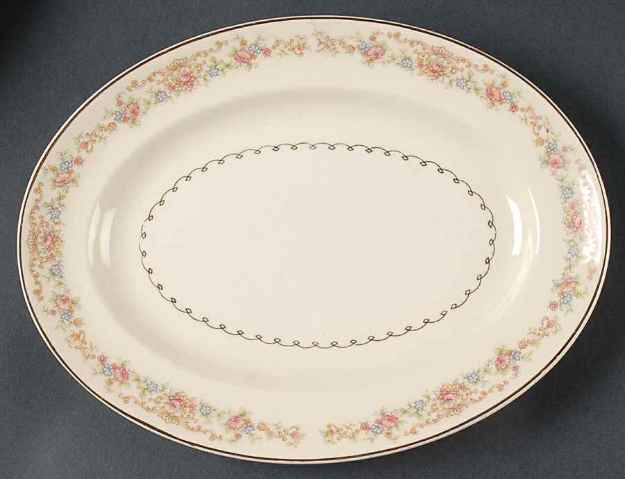 Marlene Lace 11" Oval Serving Platter by Paden City-1