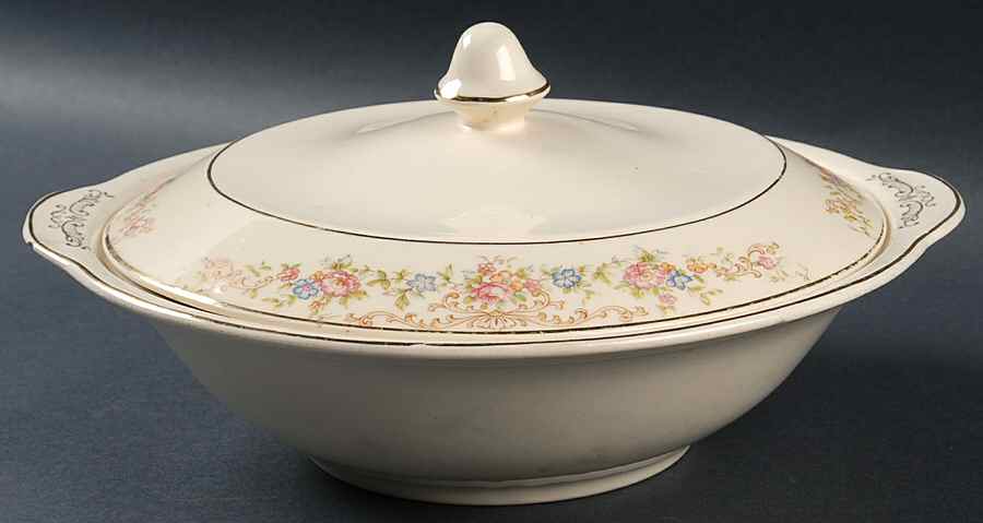 Marlene Lace Round Covered Vegetable by Paden City-1