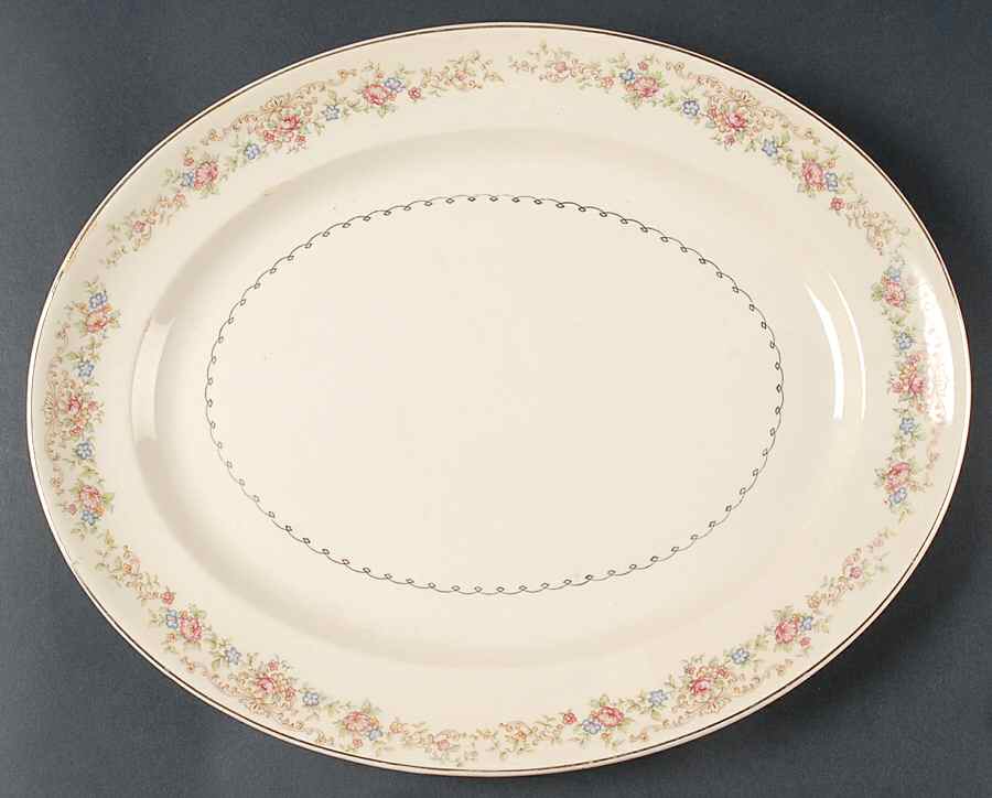 Marlene Lace 15" Oval Serving Platter by Paden City-1