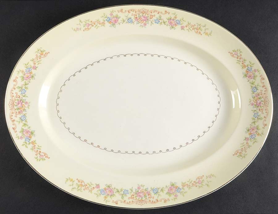 Marlene Lace 13" Oval Serving Platter by Paden City-1