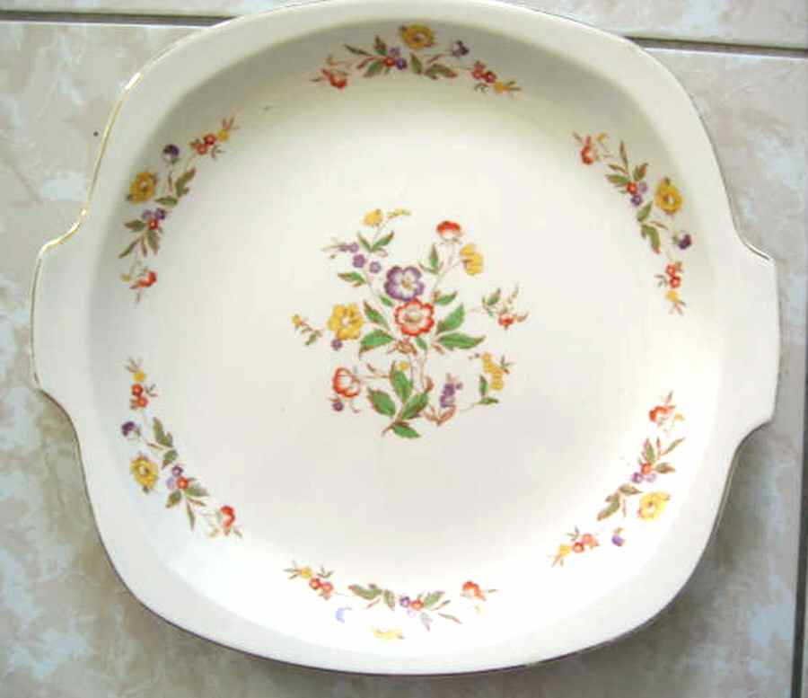 PCP24 13" Handled Chop Plate (Round Platter) by Paden City-1