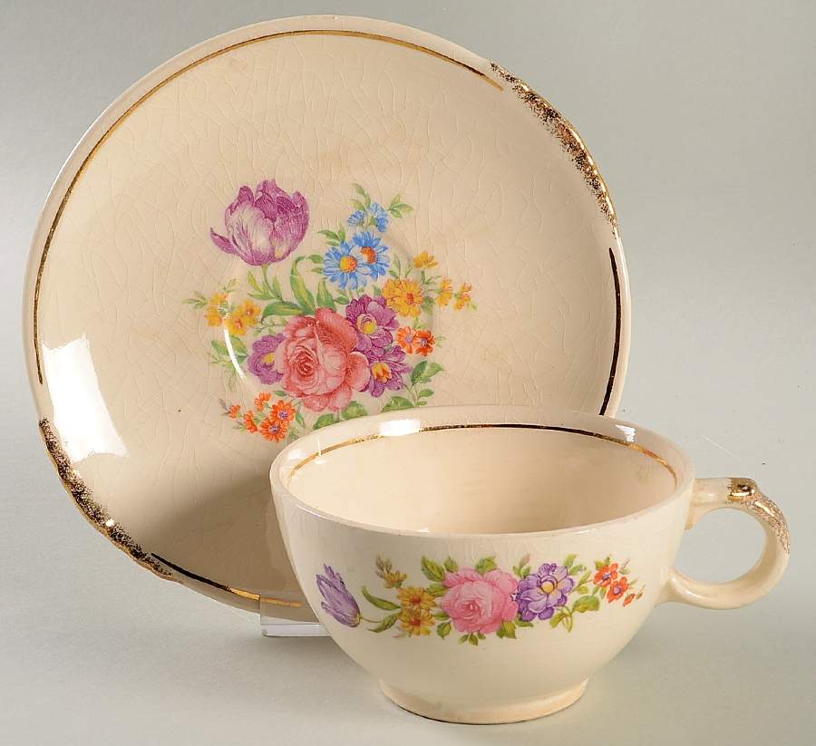 PCP25 Footed Cup & Saucer Set by Paden City-1