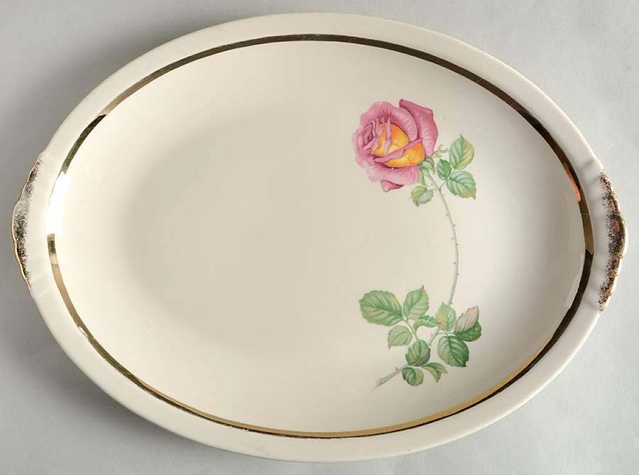 American Beauty 14" Oval Serving Platter by Paden City-1