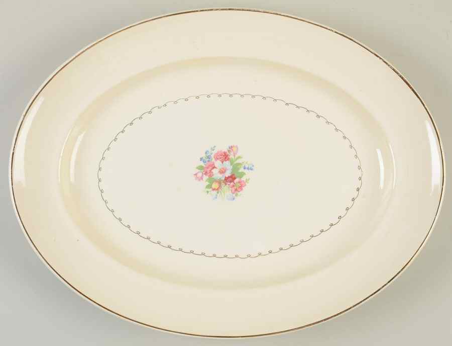 PCP32 13" Oval Serving Platter by Paden City-1