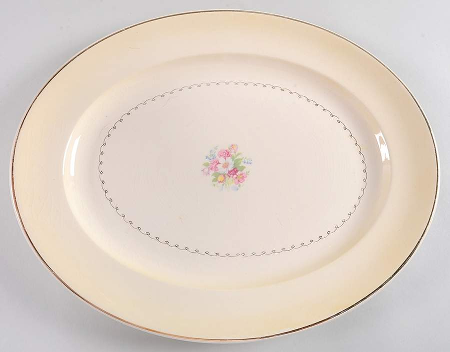 PCP32 15" Oval Serving Platter by Paden City-1