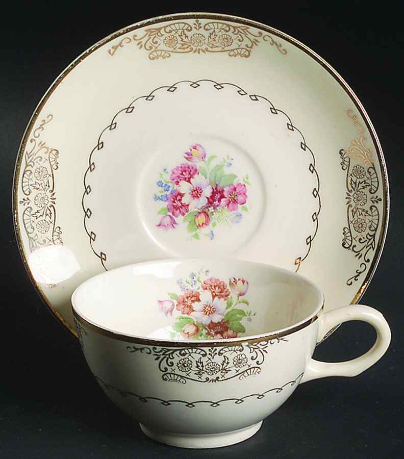 PCP4 Flat Cup & Saucer Set by Paden City-1