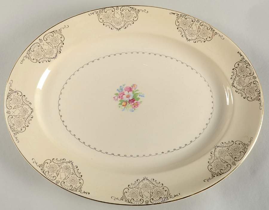 PCP4 15" Oval Serving Platter by Paden City-1