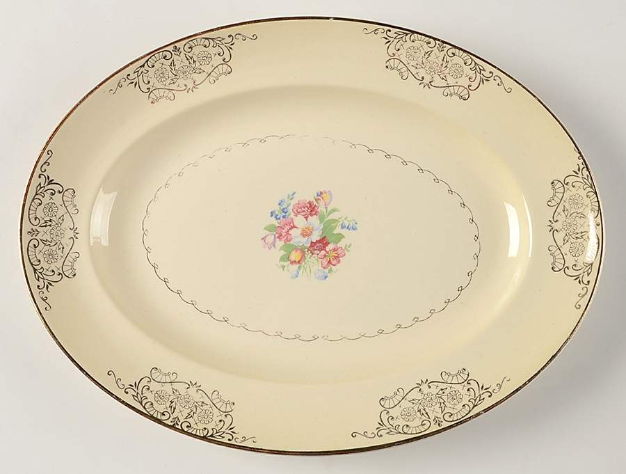 PCP4 11" Oval Serving Platter by Paden City-1