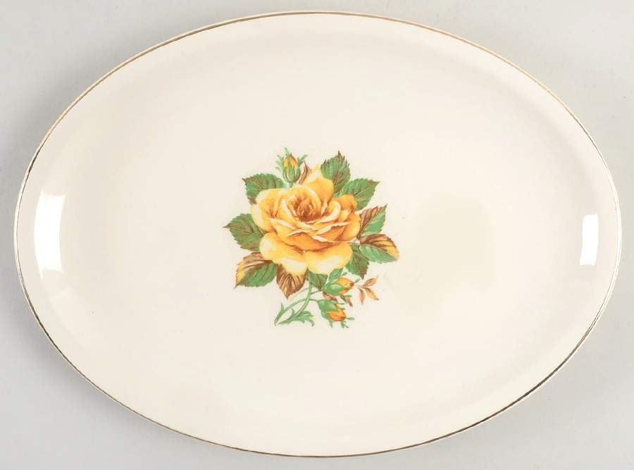 PCP47 11" Oval Serving Platter by Paden City-1