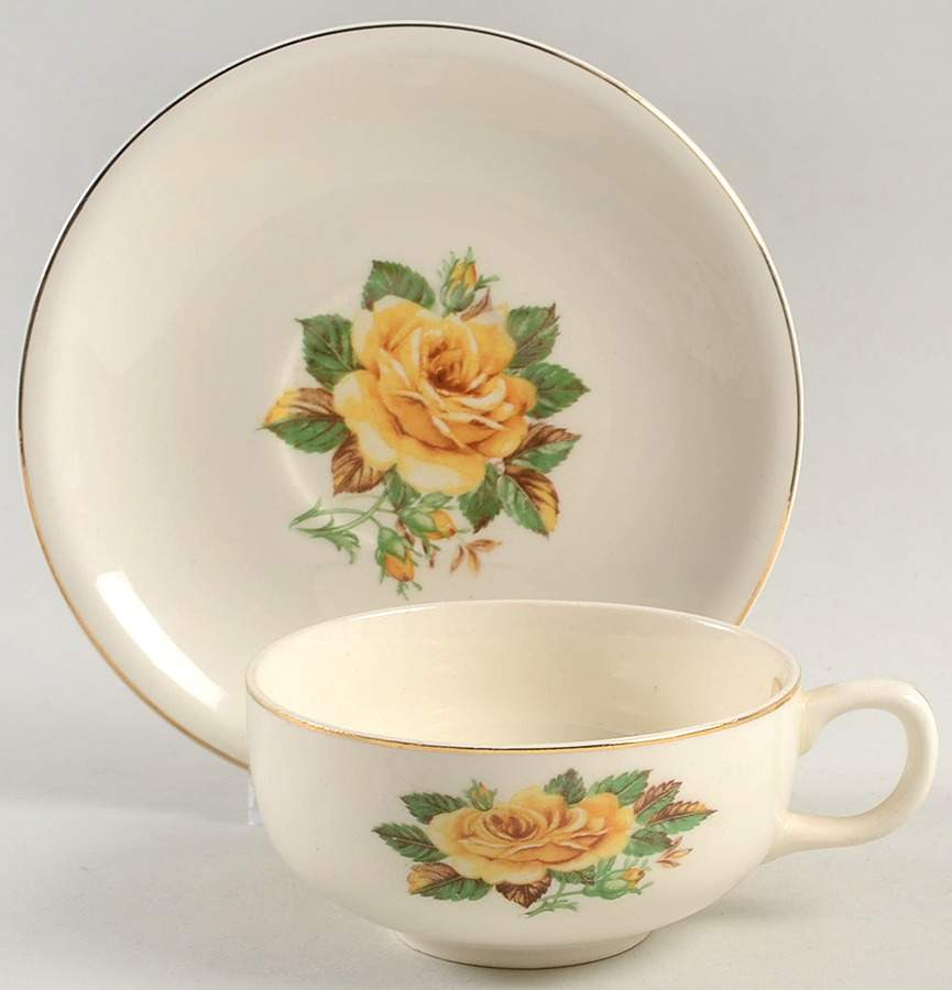 PCP47 Flat Cup & Saucer Set by Paden City-1