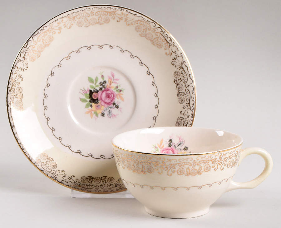 PCP48 Flat Cup & Saucer Set by Paden City-1