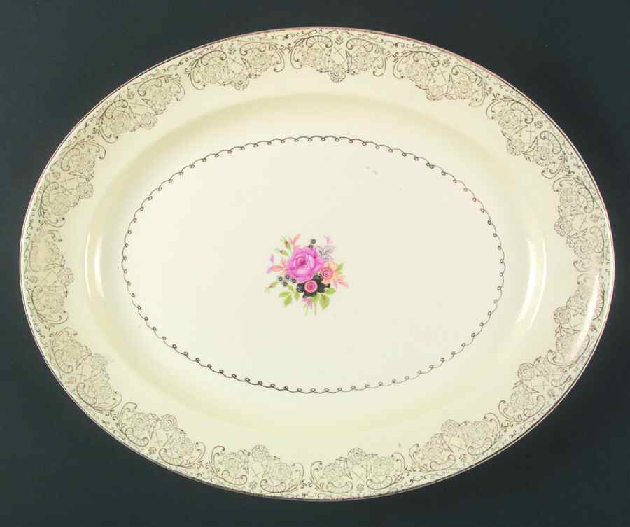PCP48 15" Oval Serving Platter by Paden City-1