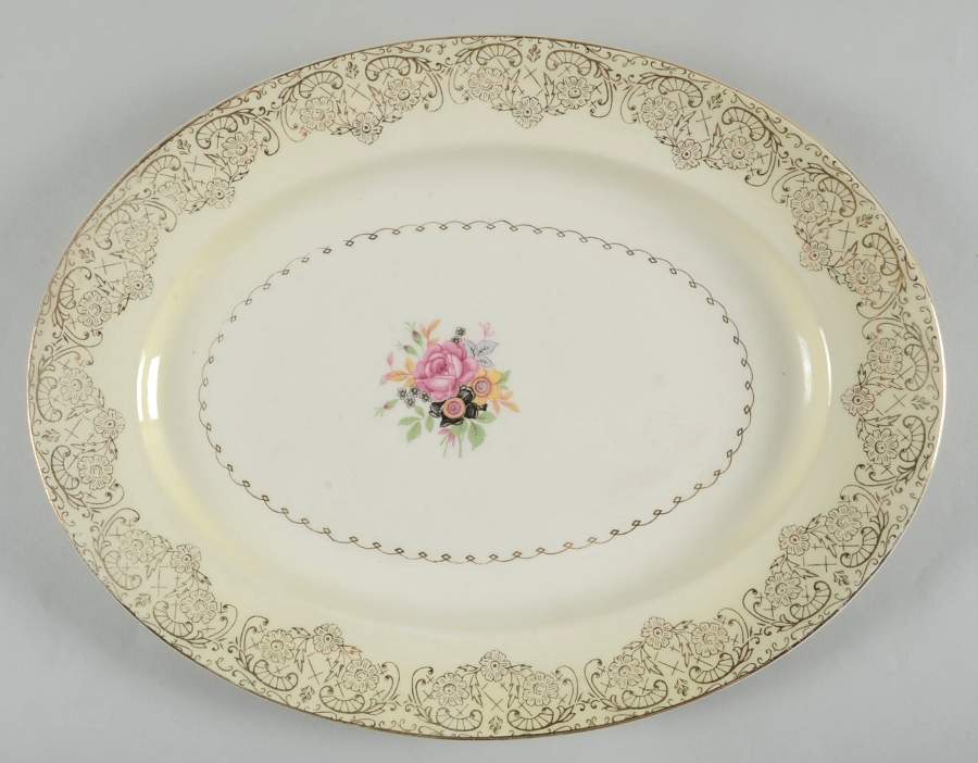 PCP48 13" Oval Serving Platter by Paden City-1