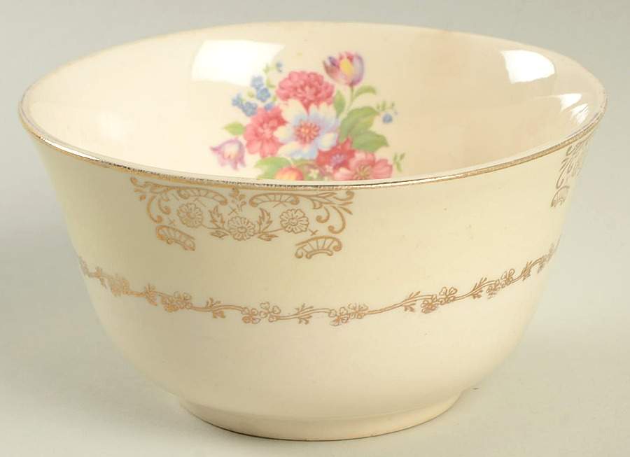 Gold Lynn Cranberry Bowl by Paden City-1