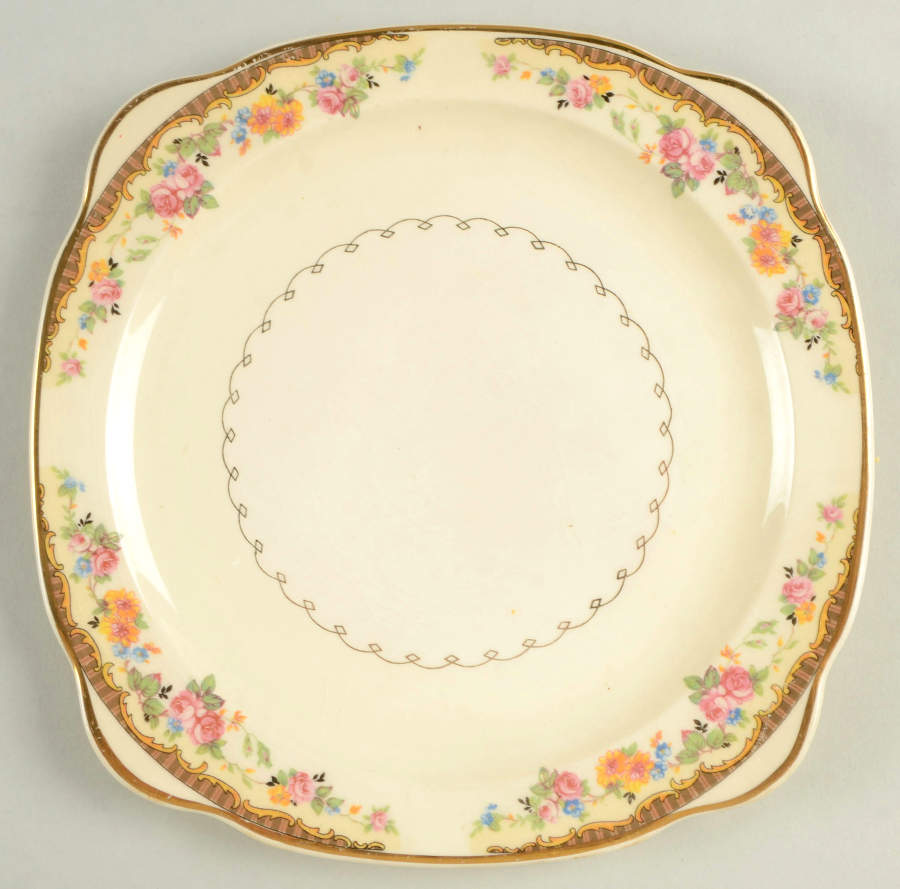 Edgemore Lace Square Salad Plate by Paden City-1