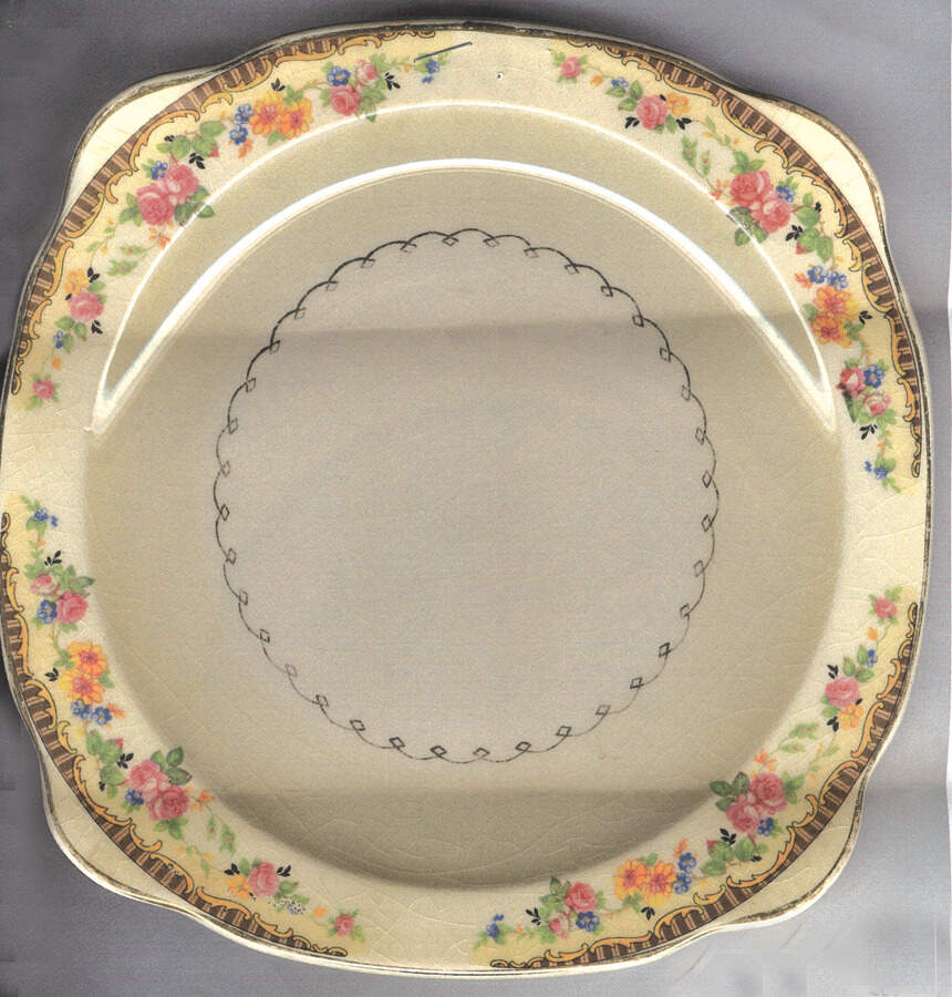 Edgemore Lace Square Dinner Plate by Paden City-1