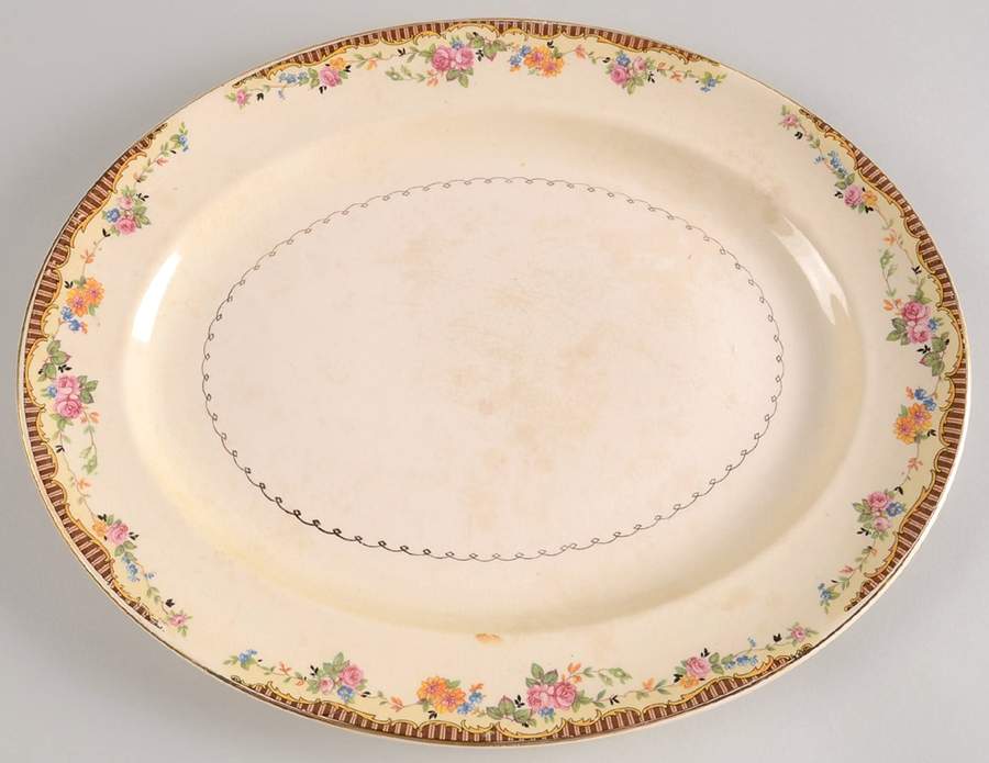 Edgemore Lace 15" Oval Serving Platter by Paden City-1