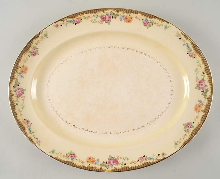 Edgemore Lace 16" Oval Serving Platter by Paden City-1