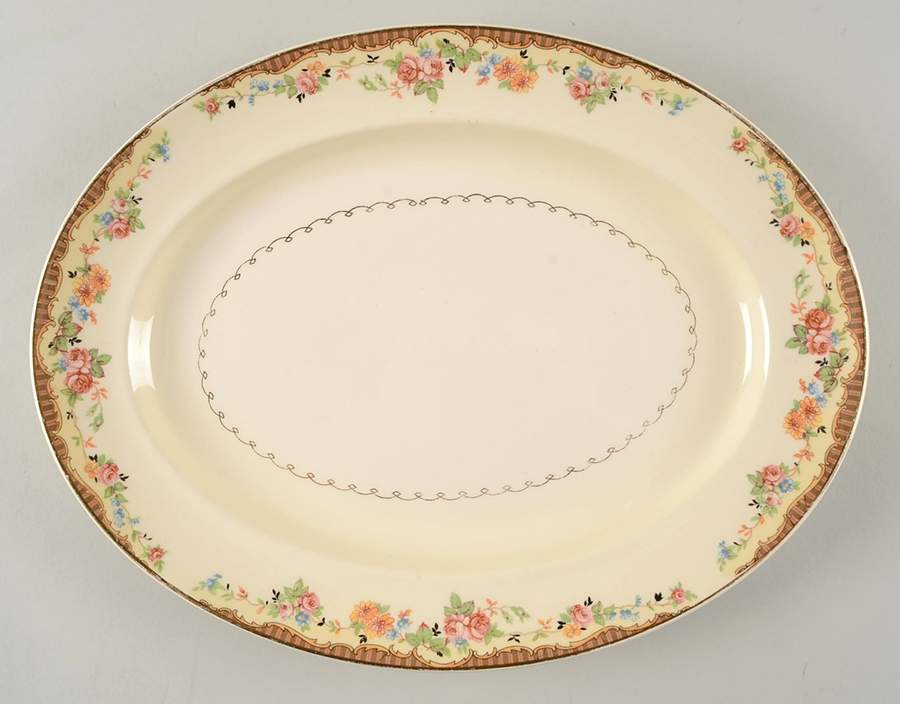 Edgemore Lace 14" Oval Serving Platter by Paden City-1
