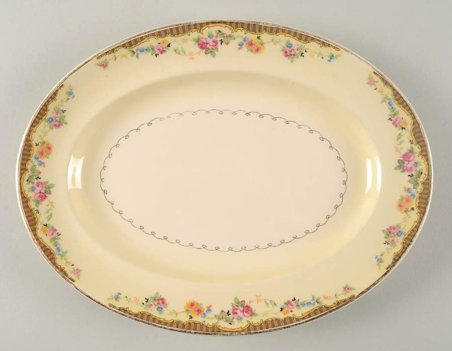 Edgemore Lace 11" Oval Serving Platter by Paden City-1
