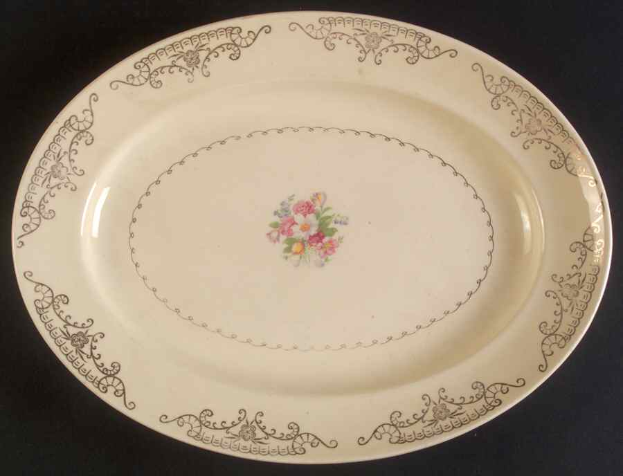 PCP59 13" Oval Serving Platter by Paden City-1