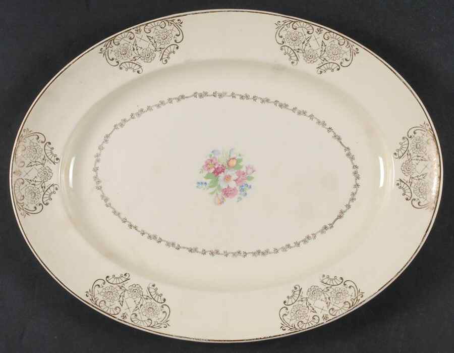 PCP71 13" Oval Serving Platter by Paden City-1