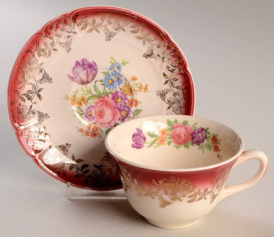 PCP72 Footed Cup & Saucer Set by Paden City-1