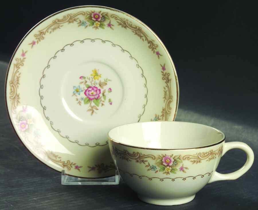 PCP74 Flat Cup & Saucer Set by Paden City-1