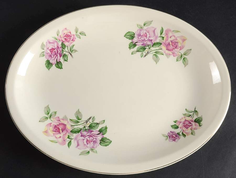 PCP76 14" Oval Serving Platter by Paden City-1