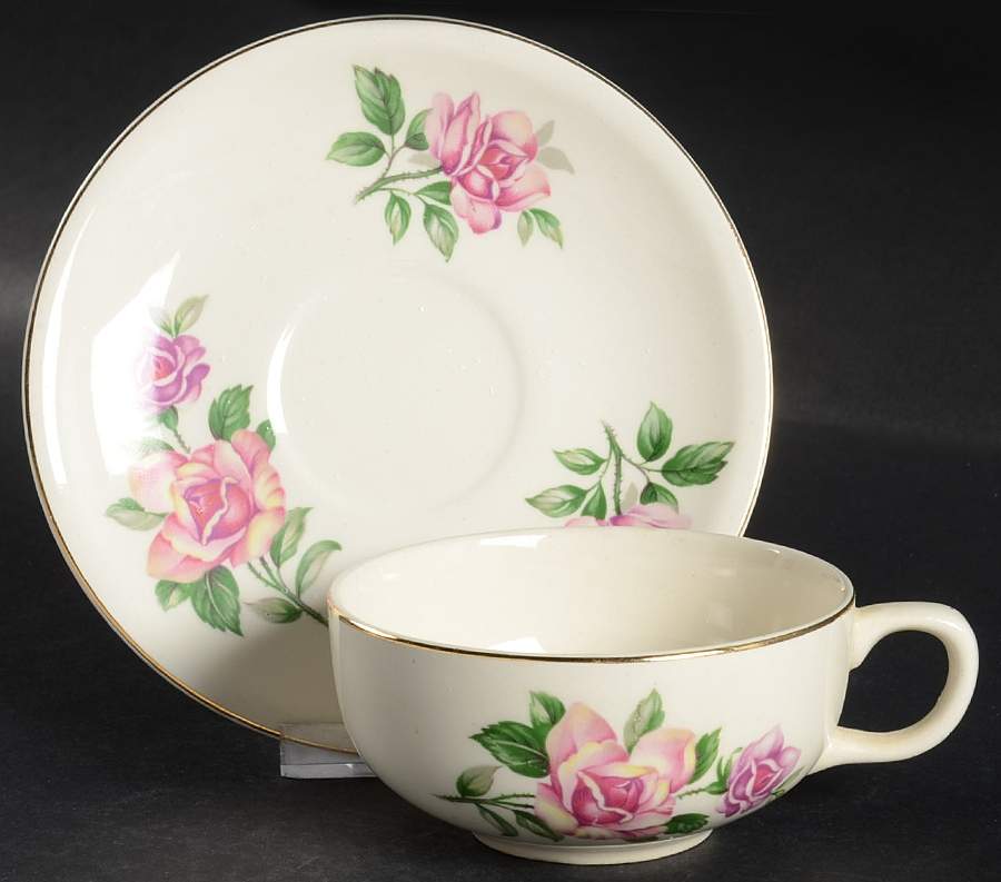 PCP76 Flat Cup & Saucer Set by Paden City-1