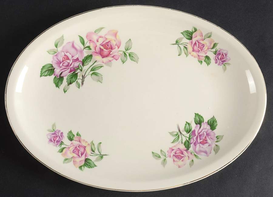 PCP76 12" Oval Serving Platter by Paden City-1