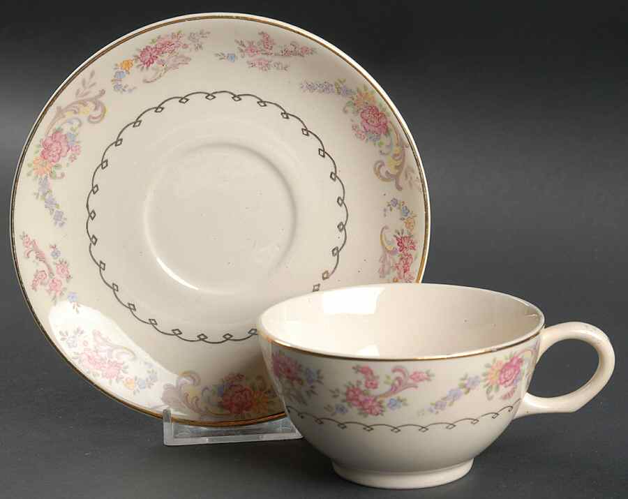 PCP79 Flat Cup & Saucer Set by Paden City-1
