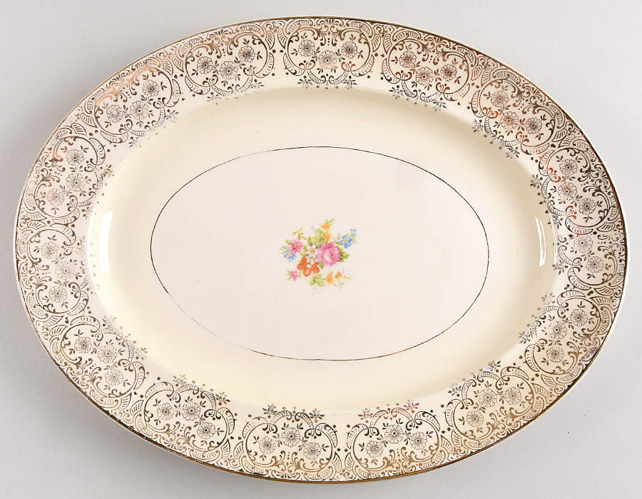 PCP9 14" Oval Serving Platter by Paden City-1
