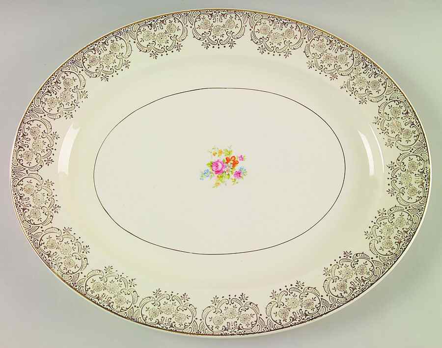 PCP9 15" Oval Serving Platter by Paden City-1