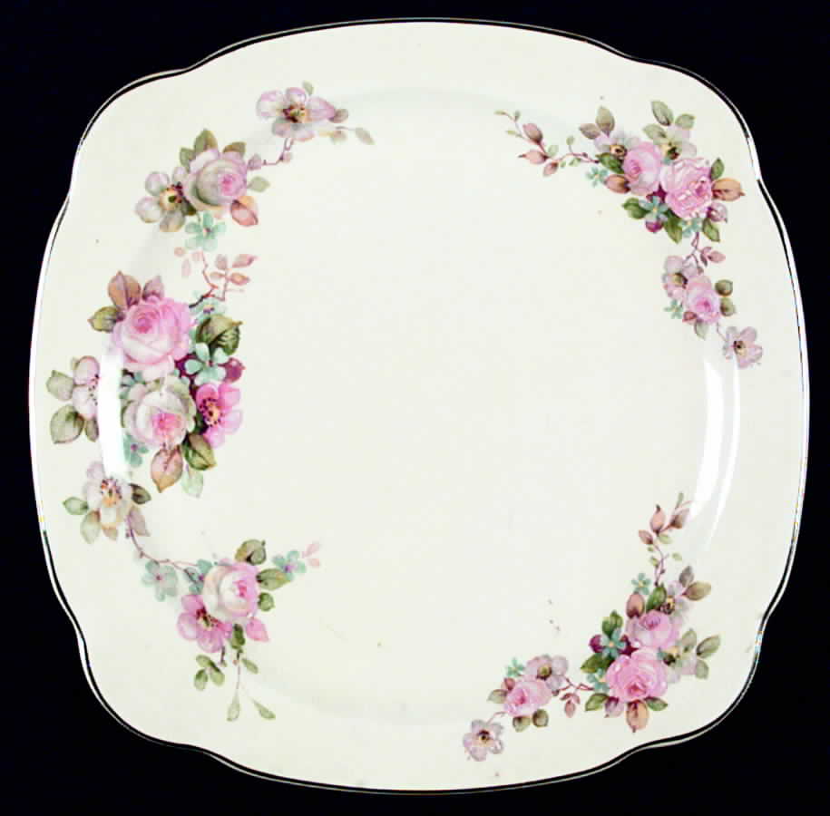 Rambler Rose Dinner Plate by Paden City-1