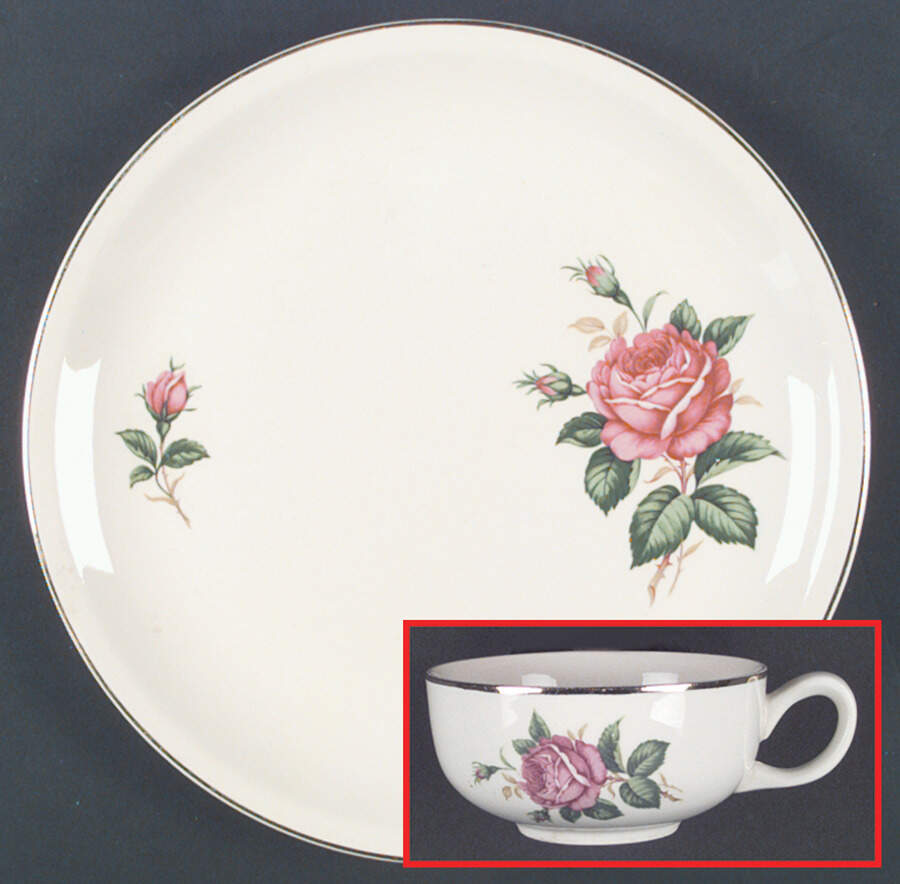 Red Rose Dinner Plate by Paden City-1