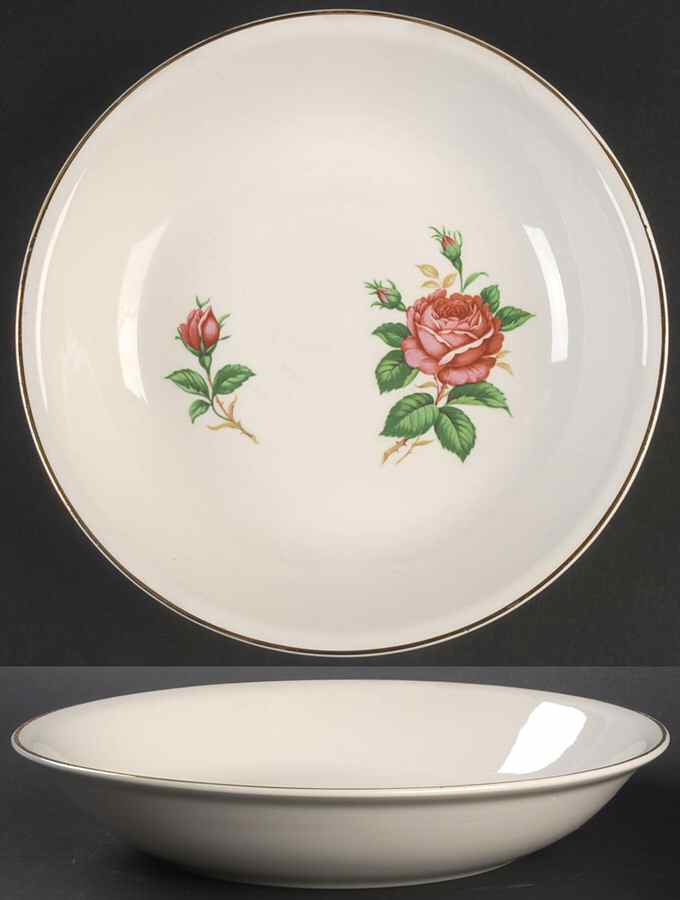 Red Rose Coupe Soup Bowl by Paden City-1