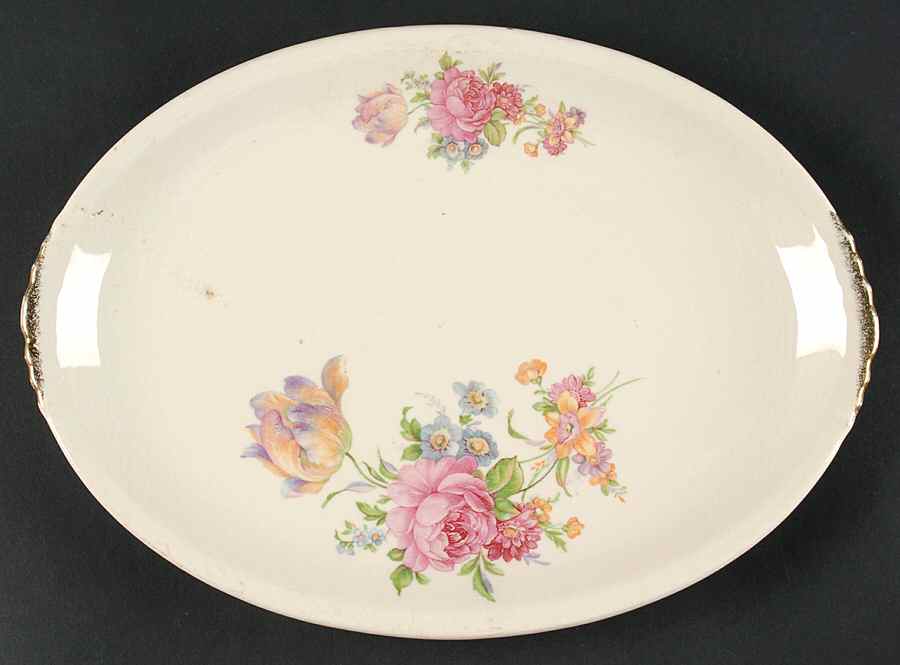 Rosalee 12" Oval Serving Platter by Paden City-1