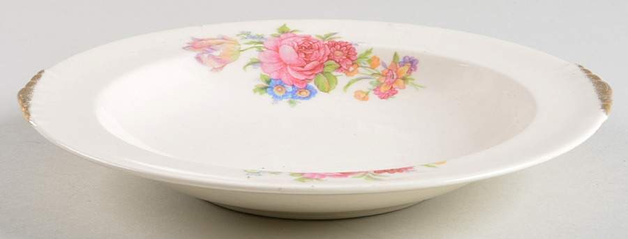 Rosalee Rim Soup Bowl by Paden City-1