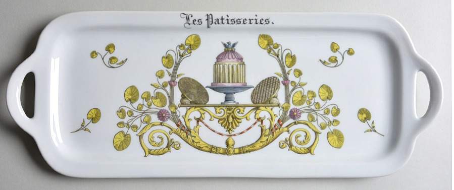 Chambord 16" Handled Tray by Porcelaine d'Auteuil-1