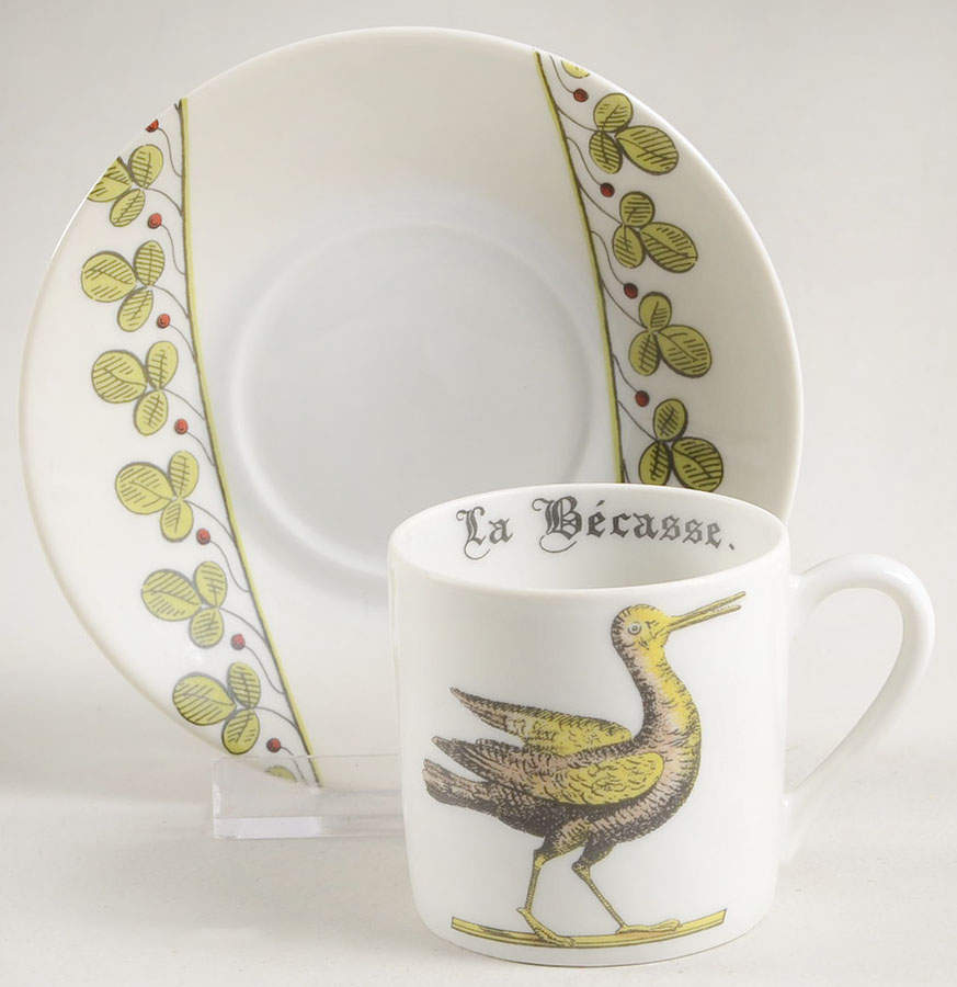 Chambord Flat Demitasse Cup & Saucer Set by Porcelaine d'Auteuil-1