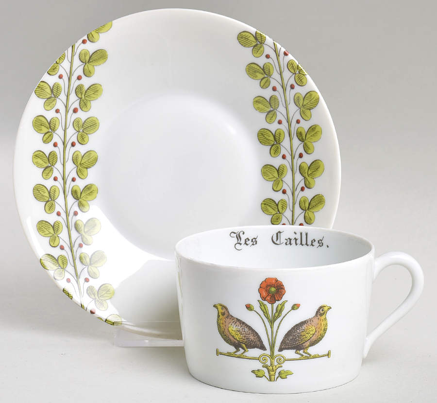Chambord Flat Cup & Saucer Set by Porcelaine d'Auteuil-1